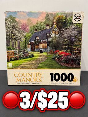 TCG Dominic Davison Country Manors Cottage Pub 1000 Pc Puzzle SALE 🔴3/$25!